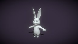 Cartoon Rabbit Rigged Base Mesh 3D Model