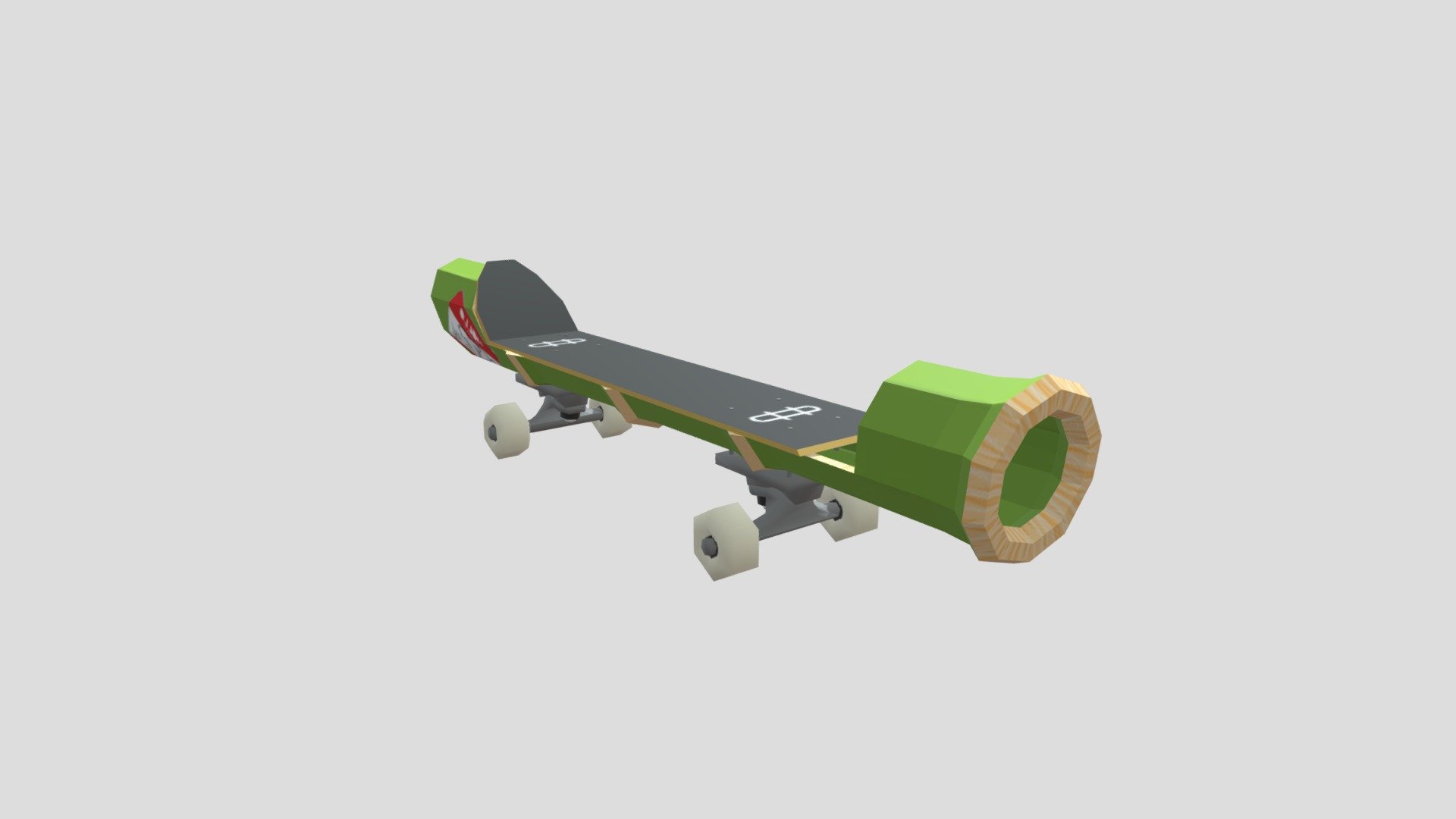 A lowpoly model of a skateboard made of a bamboo shoot i made to mod into Bomb rush cyberfunk.
Model and texture made by myself.

Mod link: https://gamebanana.com/mods/467630 - Bamboo Skatboard - 3D model by bitsofcardboard 3d model