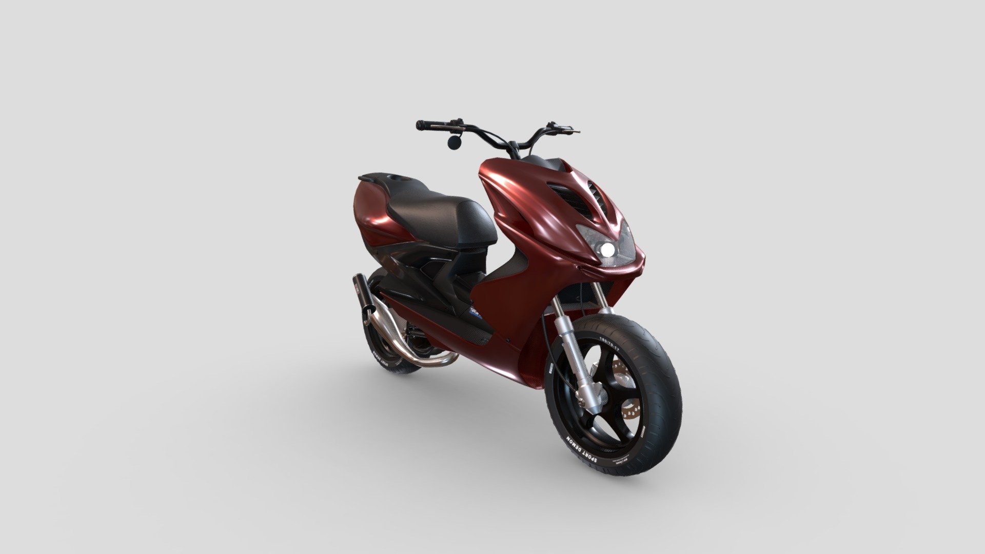 Yamaha aerox 50cc 2005
Based on vaahoanimator's 3d model on cgtrader

I added textures and modified the model but all credit goes to him.

 

  - Yamaha Aerox - 3D model by Niilo Poutanen (@niilo.poutanen) 3d model