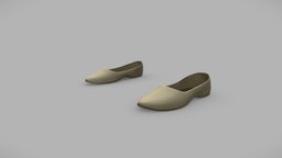 Female Pointy Toe Retro Flat Shoes flat, fashion, retro, girls, shoes, toe, womens, ballet, pointy, flats, pbr, low, poly, female