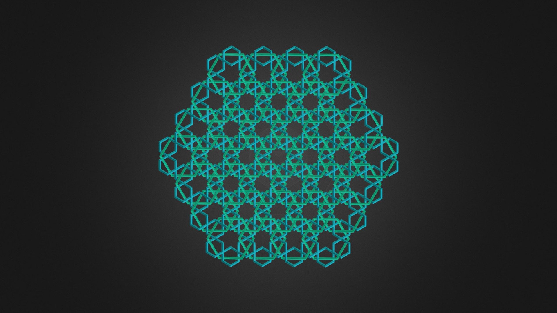 Hexagon based pattern reinterpreted as an isometric view of two cubic 3D structures with different orientations.  

2D reference picture ▼  

 - pia_085_001 - 3D model by Frédéric Robin (@robinfredericf) 3d model