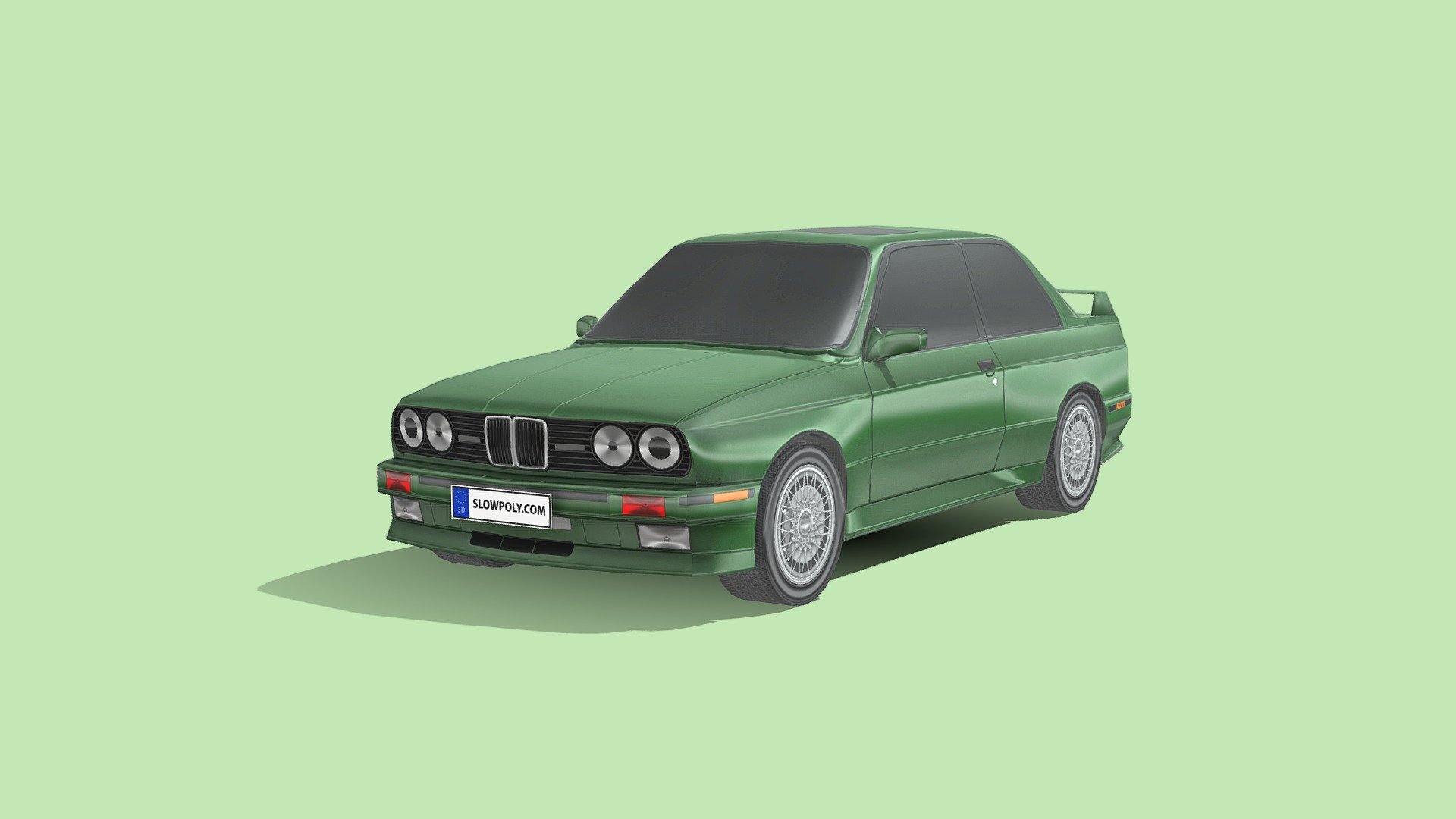 Perfect low poly car asset for you. 4000px textures, and included PSD file so you can easily change the color! - BMW M3 Coupe (E30) 1986 - Buy Royalty Free 3D model by slowpoly 3d model