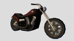 PS1 Style Asset retro, pixelated, motorbike-motorcycle, lowpoly, gameasset, gameready, chopper-bike, ps1-style
