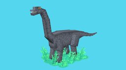 Brachiosaurus java, brachiosaurus, bedrock, pixel-art, mineplex, blockbench, low-poly, minecraft, voxel, pixel, dinosaur