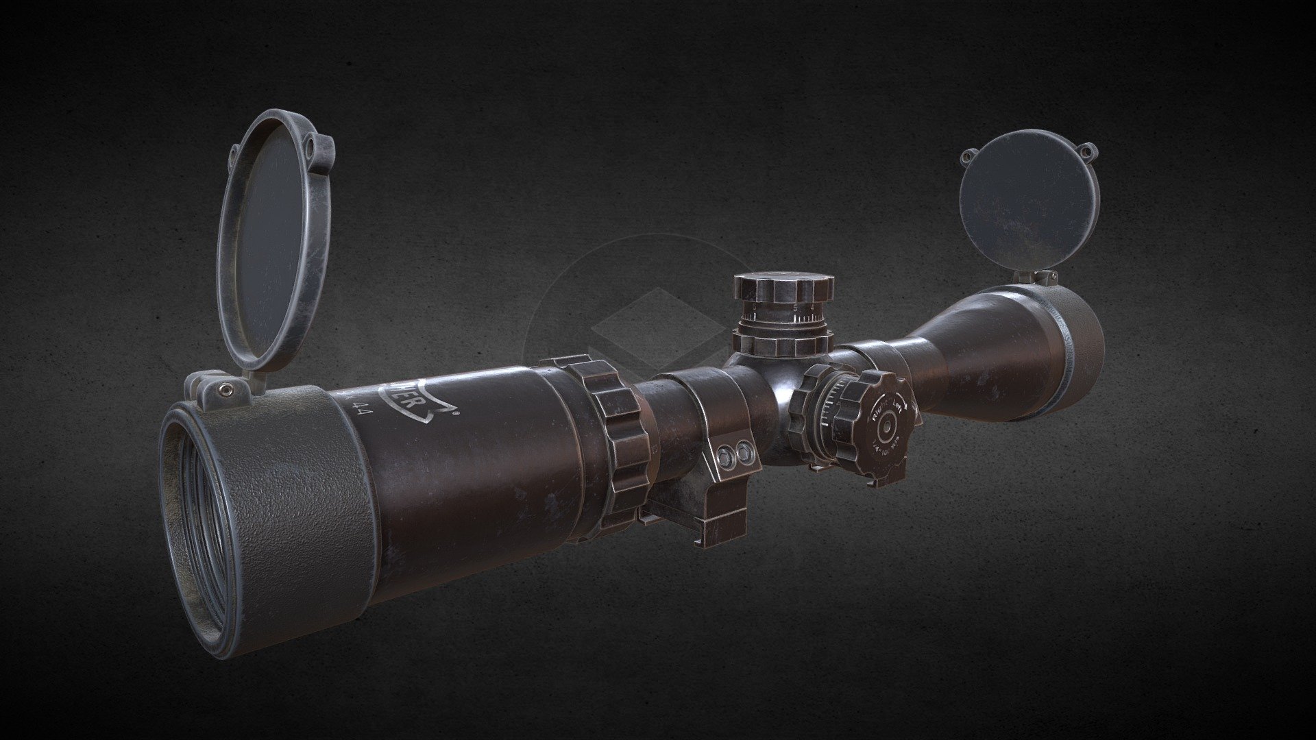 2k Textures - Walther 3-9x44 sniper rifle scope - 3D model by Giannaros Dimitri (@giadi96) 3d model