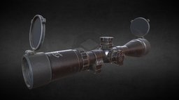 Walther 3-9x44 sniper rifle scope substancepainter, substance