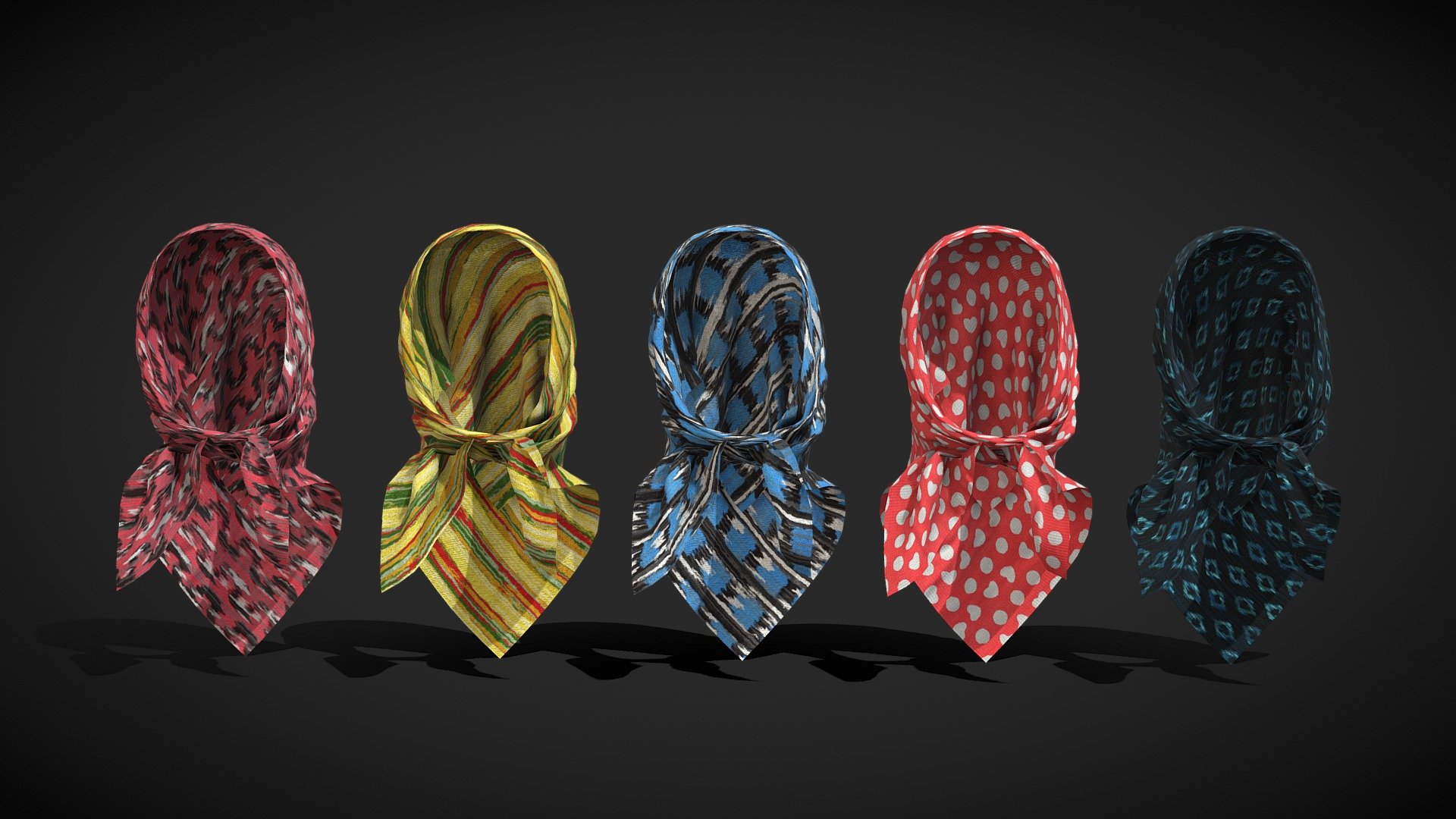 Headscarves / Headkerchiefs - low poly pack

Triangles: 11.9k
Vertices: 6.2k

4096x4096 PNG texture - Headscarves / Headkerchiefs - low poly pack - Buy Royalty Free 3D model by Karolina Renkiewicz (@KarolinaRenkiewicz) 3d model