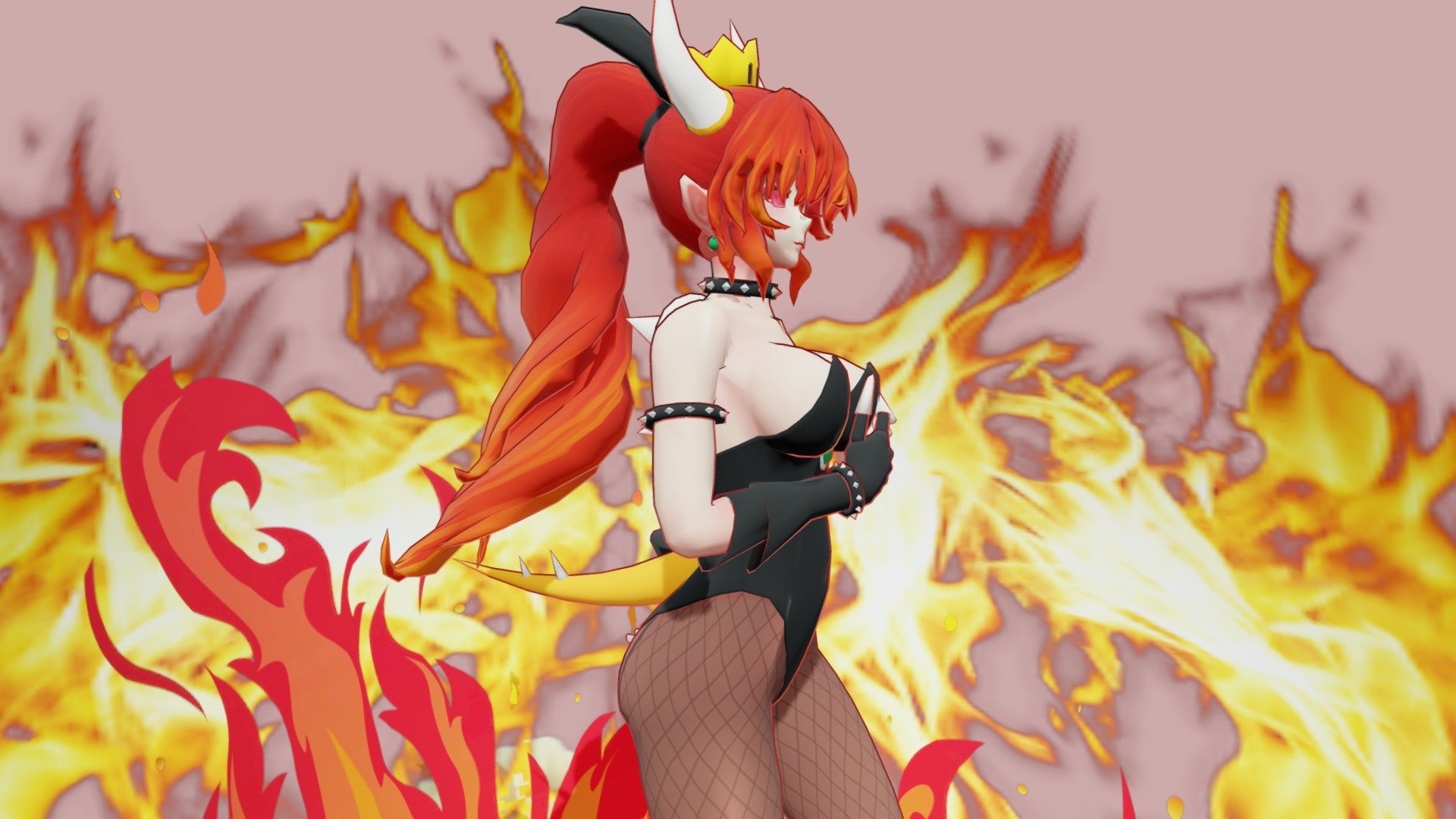 Bowsette Red Hair, sexy - Bowsette Red Hair - 3D model by ova1514 3d model