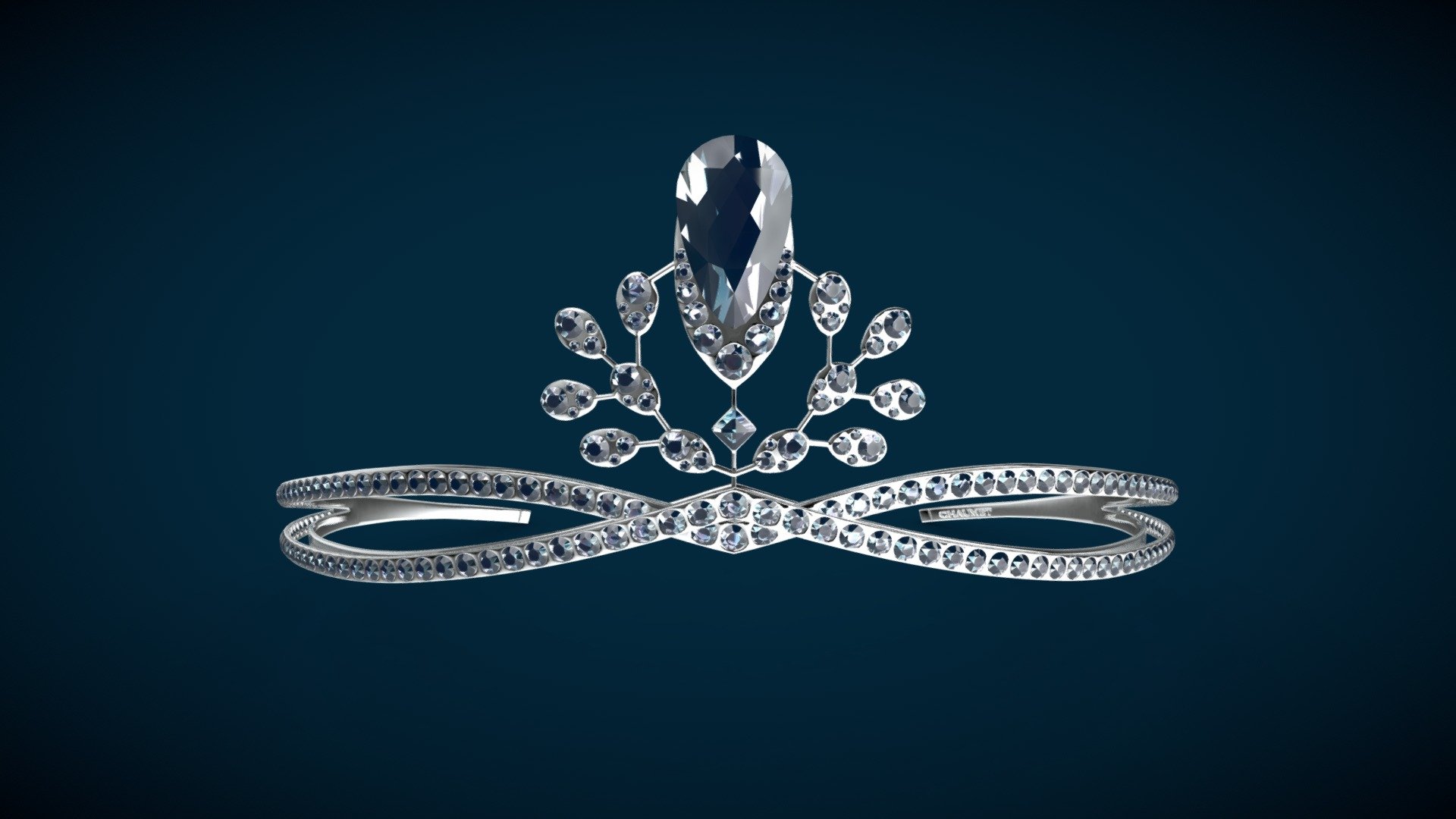This is a tiara is inspired from the tiara Josephine Aigrette Imperial from the jewlery house CHAUMET.
Made out of Platinum and diamonds.
it can be used in AR 3d model