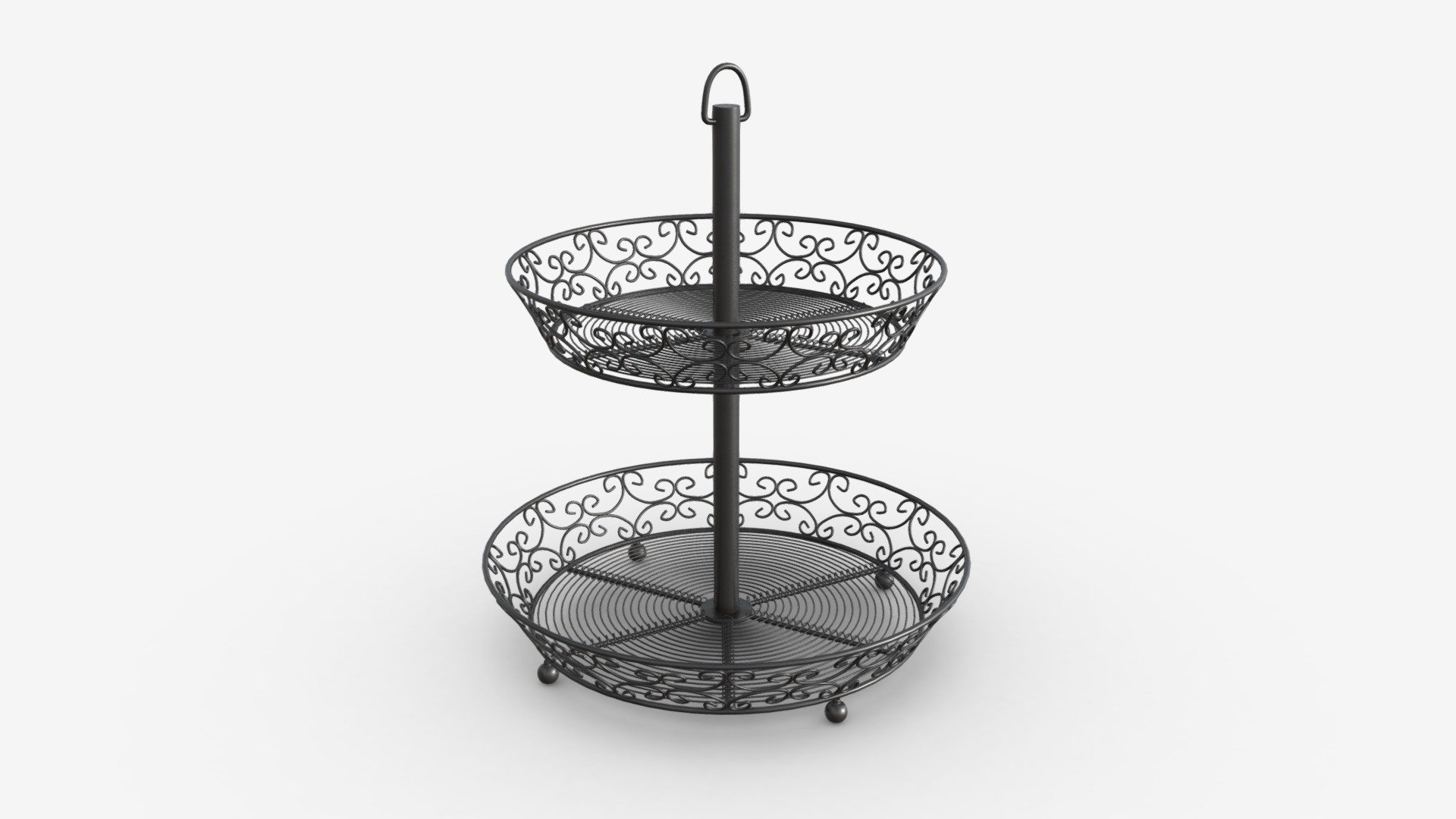 Two tier display basket with legs - Buy Royalty Free 3D model by HQ3DMOD (@AivisAstics) 3d model
