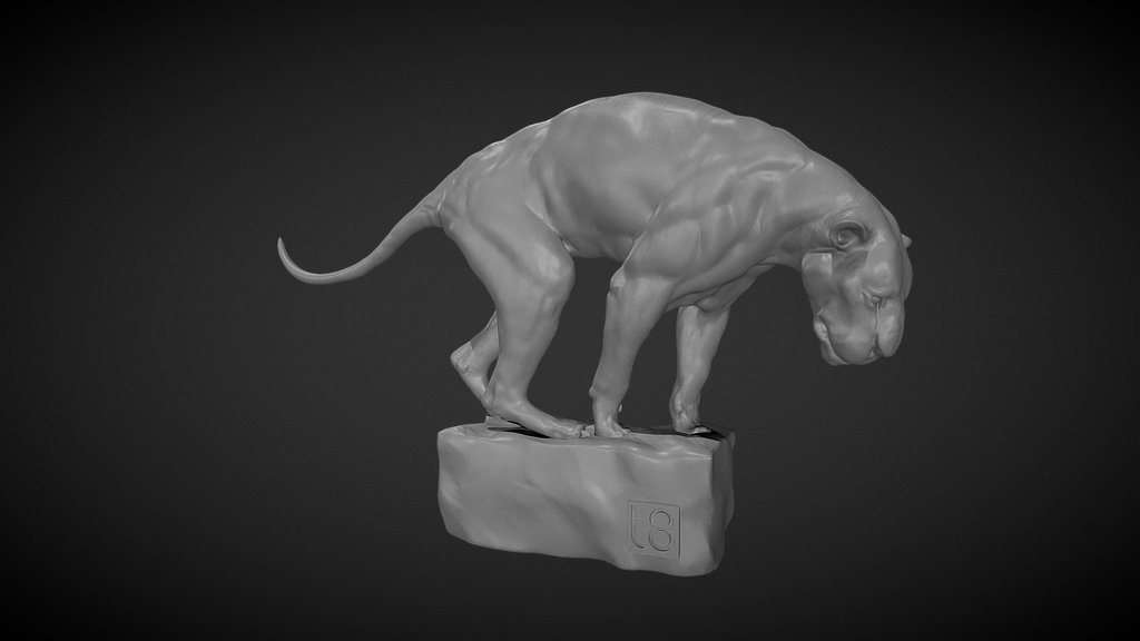 Promo: Promo: if you want to learn more about how to sculpt Animals and their Anatomy to create something like that head over to: https://www.patreon.com/tonyeight

Aaaand finally started with the 3rd
(1st: skeleton study - 2nd: muscle study) and last step adding the skin and sculpting the Big Cat with some more dynamic pose!
I turned off symmetry mode &lsquo;cuz I def have to learn how to sculpt after I posed the cat.

hope u guys like it and I hope I'll find time to do a few more of these! - Big Cat POSE 01 2 - 3D model by tony-eight 3d model