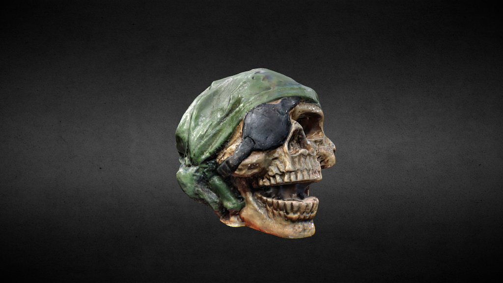 Scan made with 95 images.
Visual sfm - point cloud
Meshlab - solid
Blender - Cleaning, decimation and re texturing



↓Download to 3D Print ↓

https://www.thingiverse.com/thing:2551942 - Caveira Pirata - Pirate Skull - Download Free 3D model by 3 EIXOS (@3Eixos.xyz) 3d model