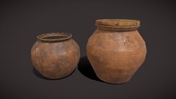 Medieval_Cooking_Pots_FBX pot, pots, medieval, medieval-decor