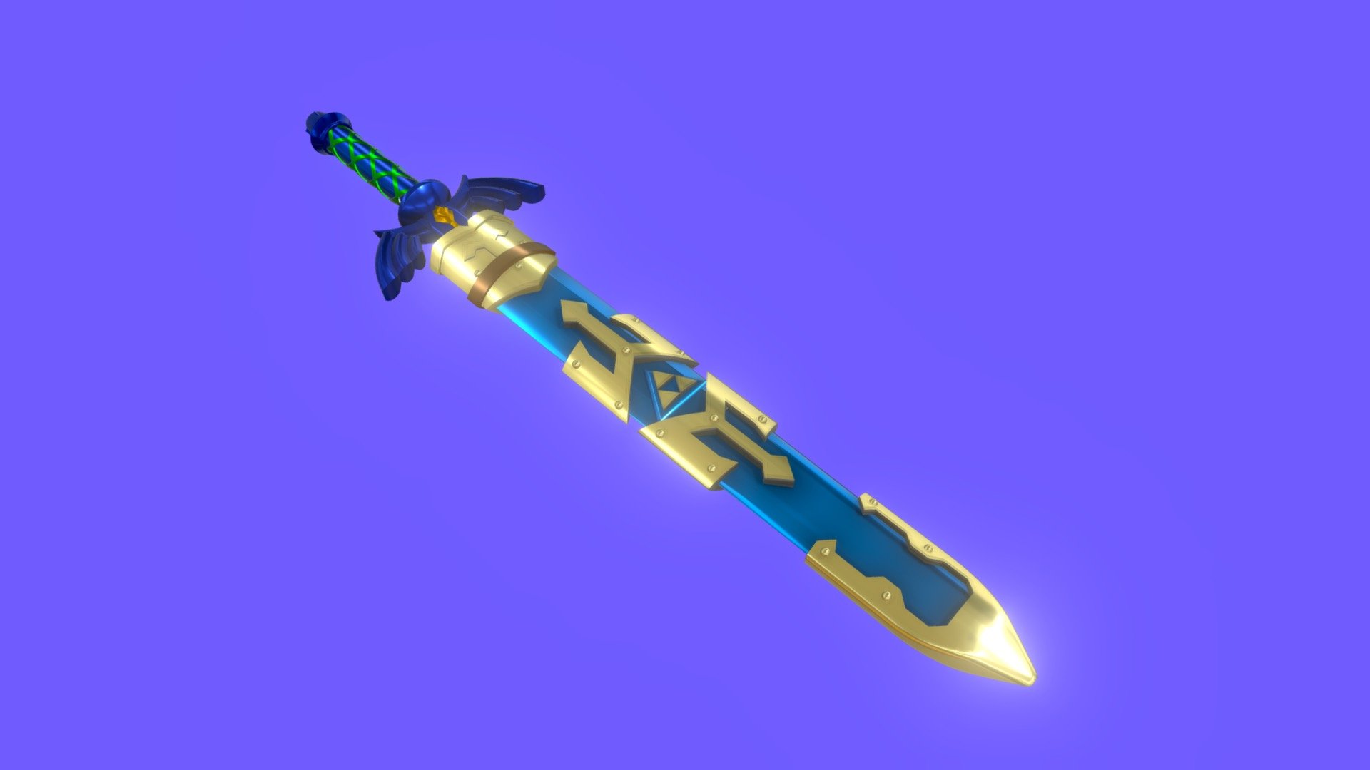 This is from the Legend of Zelda franchise. I am making NO money off of this model. 

Model for personal–not commercial–use only. If you reference it in any way, please provide credit in the description! - Master Sword and Sheath - Download Free 3D model by Calfan 3d model