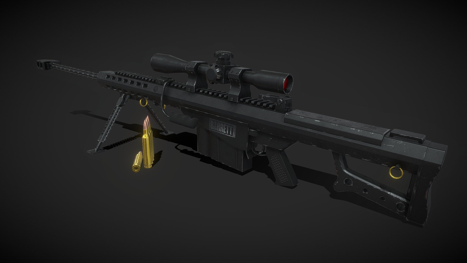 This time I made a Sniper. It's a Barrett M107. I chose this model because I wanted to improve my 3D Modeling skills. 

https://www.artstation.com/artwork/Wmm4NG - Sniper Barrett M-107 - 3D model by Julian Hoogendoorn (@JulianHoogendoorn) 3d model