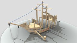 Playground Wood Ship (wip-4) wooden, playground, wip, vis-all-3d, 3dhaupt, software-service-john-gmbh, ship, pirates, spielplatz, holzschiff, wood-ship