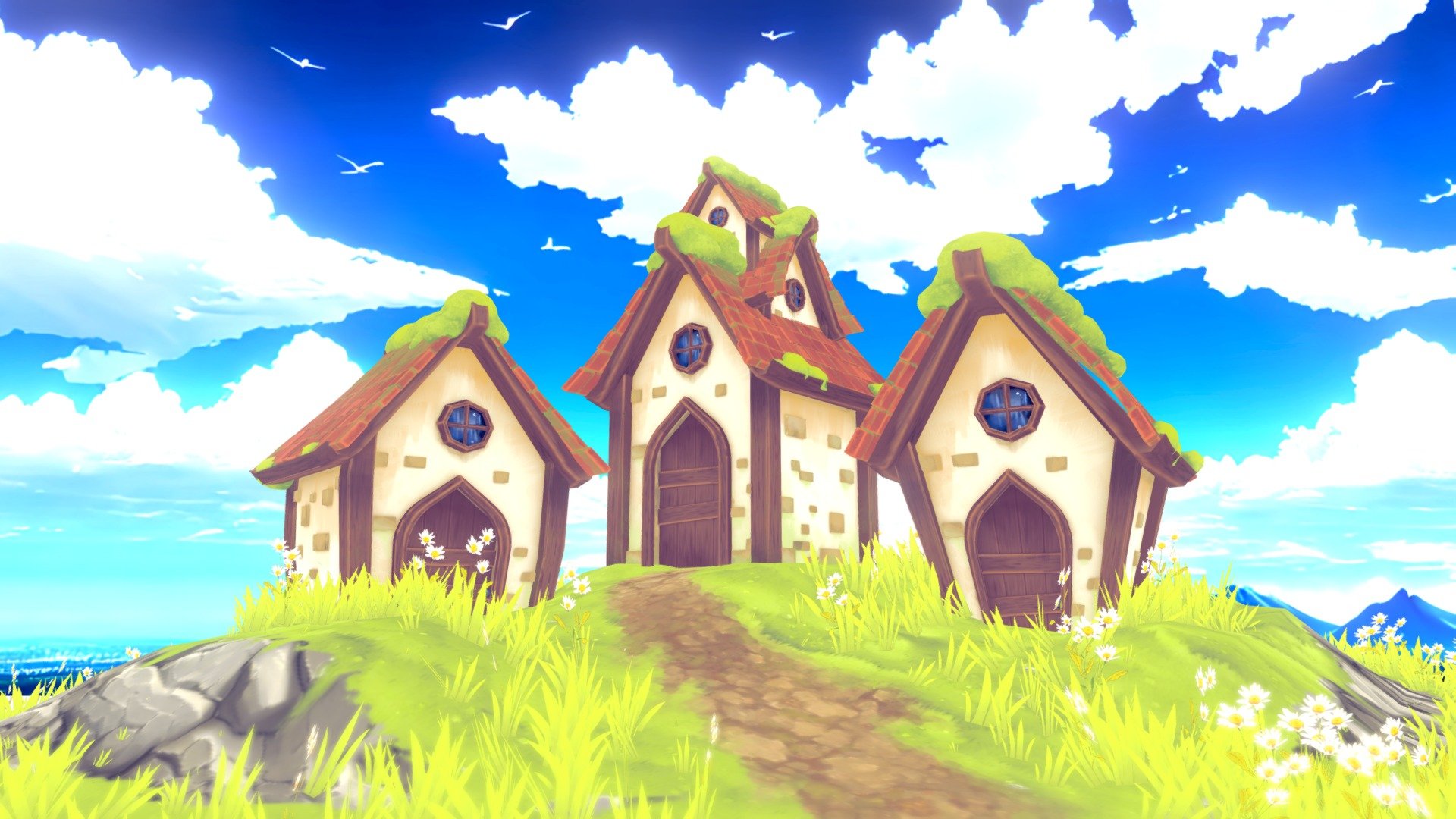 Whimsical world with this enchanting &ldquo;Stylized Low Poly Medieval Fantasy House.