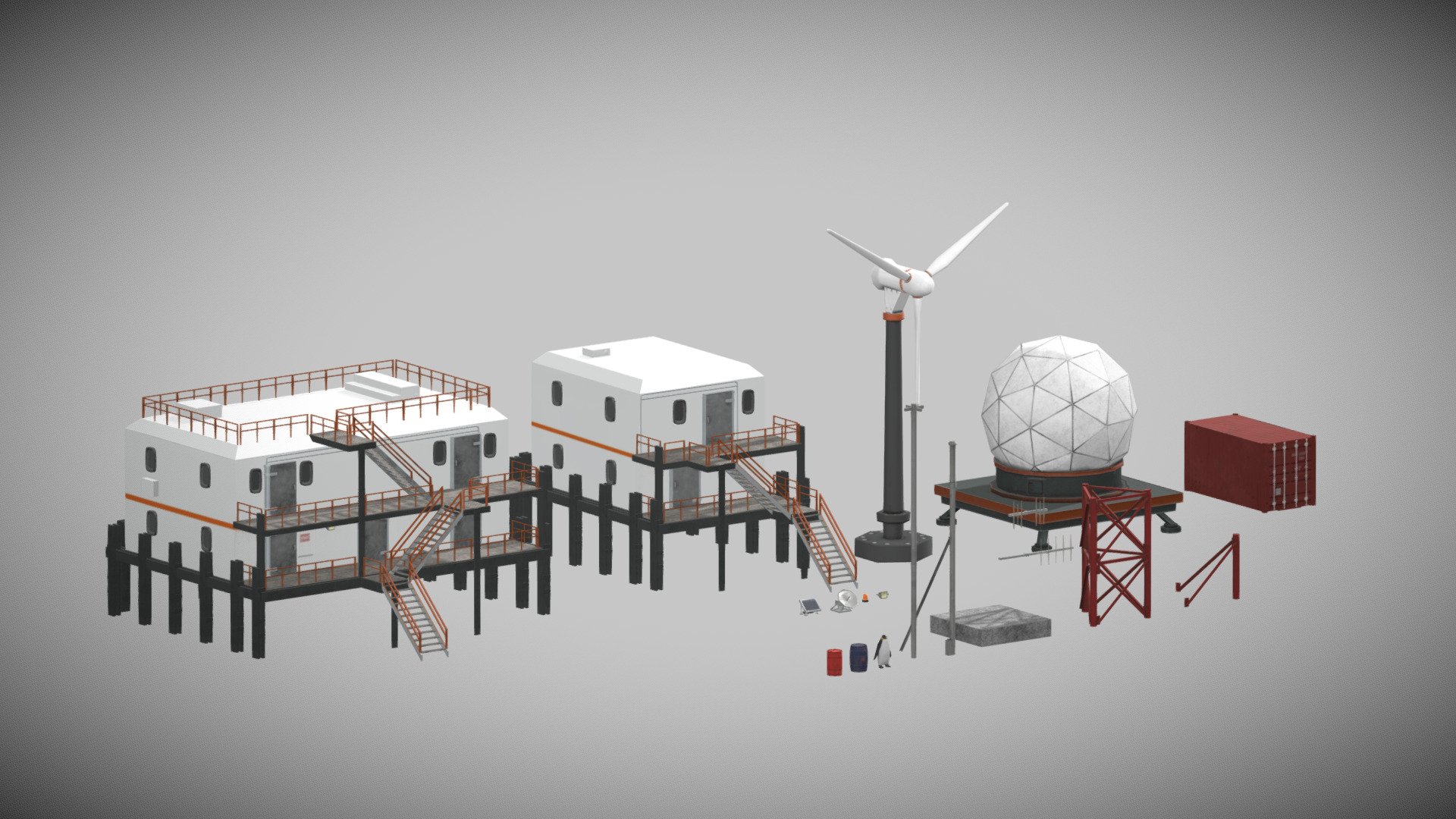 Polar station - 3D model by della_beta (@dellabeta) 3d model
