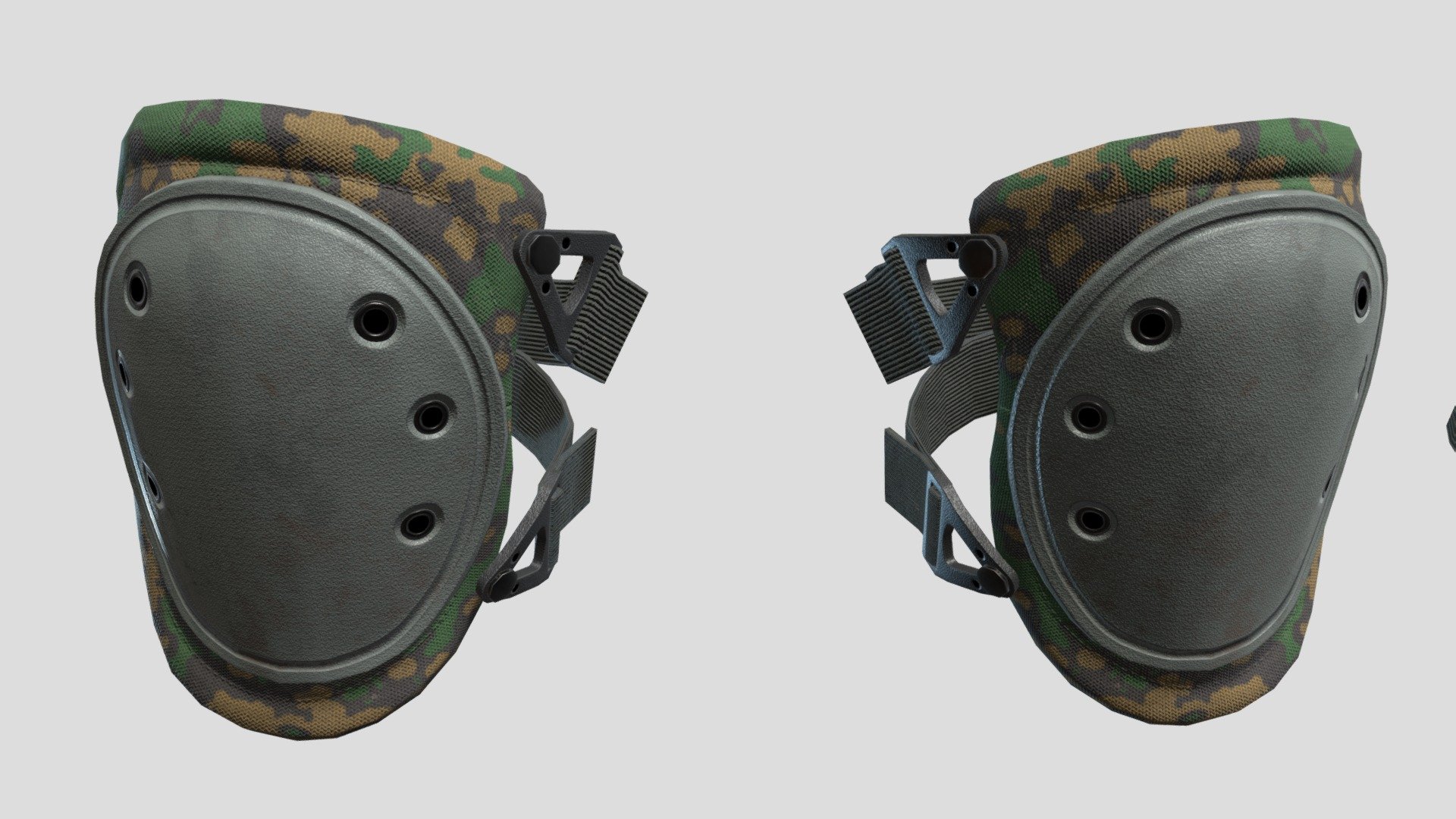 Game-Ready PBR low-poly model of tactical knee pads. All materials and textures are included. The textures of the model are applied with UV Unwrap. Normal map was baked from a high poly model. Including 3dsmax and Blender, OBJ and FBX.

1528 polygons 2780 triangles 1418 vertices

Maps:

tactical_knee_pads_AO.tga , tactical_knee_pads_Base_Color_Black.tga, tactical_knee_pads_Diffuse_Black.tga, tactical_knee_pads_Cavity.tga, tactical_knee_pads_Glossiness.tga, tactical_knee_pads_Metallic.tga, tactical_knee_pads_Normal.tga, tactical_knee_pads_Roughness.tga, tactical_knee_pads_Specular.tga (2048x2048) - Tactical knee pads - Buy Royalty Free 3D model by alpenwolf (@alpen) 3d model