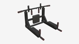Universal pullup bar body, bar, muscle, pull, up, fitness, gym, equipment, exercise, training, athletic, workout, 3d, pbr, sport, pullup