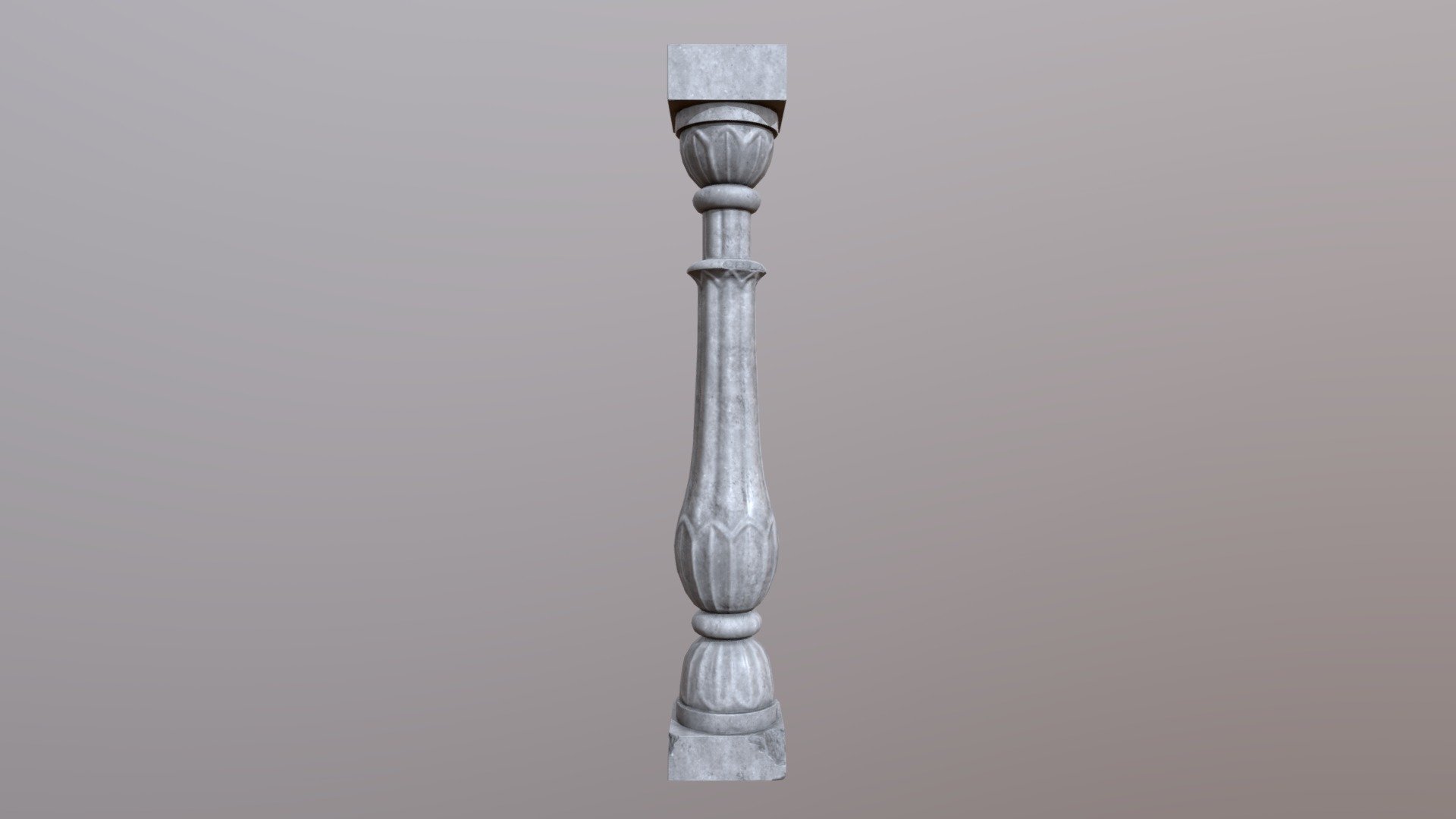A slightly damaged decorative pillar. Modeled in Maya and textured in Substance Painter - Damaged Pillar - Download Free 3D model by Kodie Russell (@KodieRussell) 3d model