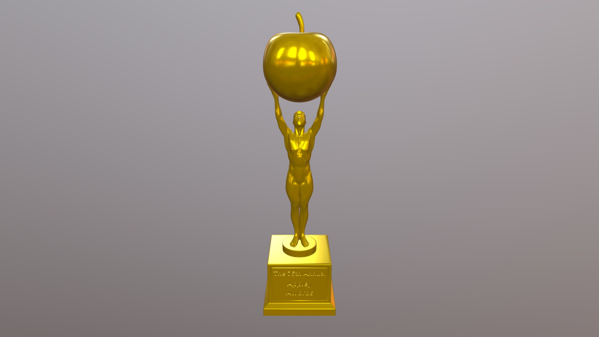 Appley award from M. Night Shaym-Aliens! Rick and Morty show. A fictional award Jerry nominated for marketing campagin and a slogan &lsquo;Hungry for Apples?' - Appley Award 3D print model - 3D model by kostikim 3d model