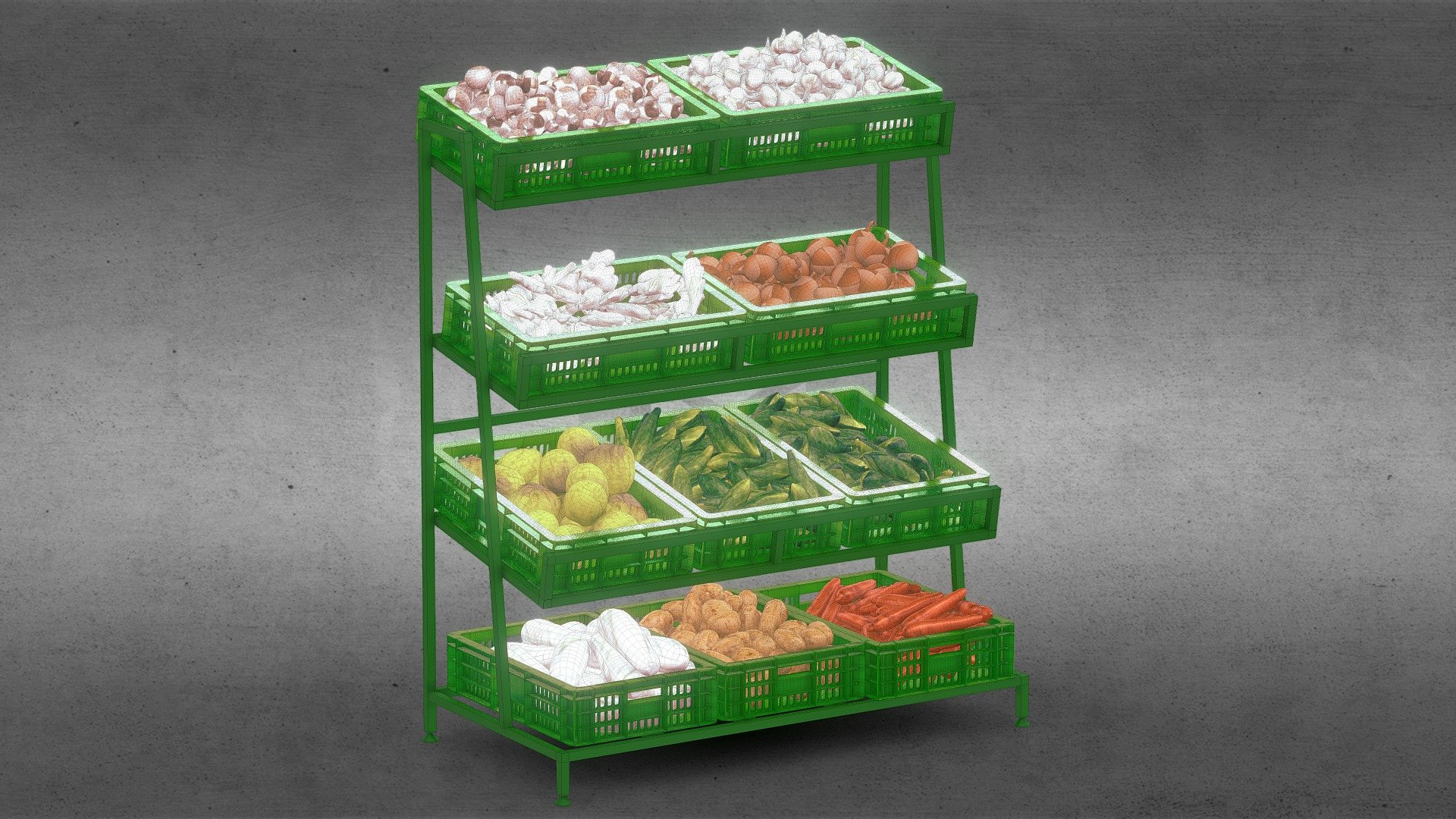 fruits shelf - Buy Royalty Free 3D model by 3DGrom (@dizartoren) 3d model