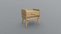 Bedside Table 46_5x38x50 wooden, bedside, bedroom, woodworking, furniture, table, props-assets, architecture, design, home, wood, decoration, interior