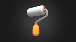 Cute Low Poly Paint Roller