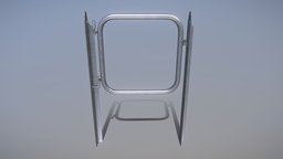 Small Steel Railing Door (High-Poly) small, high-poly, railings, railing, components, stainless-steel, vis-all-3d, 3dhaupt, software-service-john-gmbh, subdiv-ready, animation, modular, door, steel, railing-door