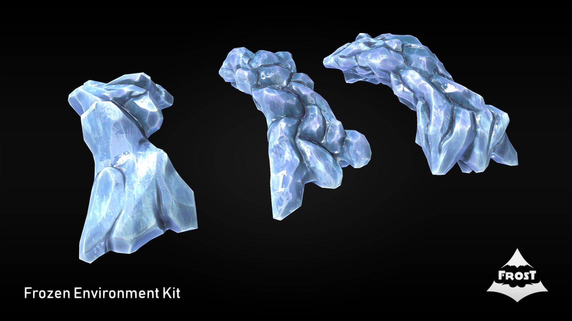 This pack is a fully PBR driven part of my FROST asset pack.
It contains the following assets:


3 Textured Frost Bridges

Each asset comes with 4K resolution Albedo, Glossiness, Roughness, Normal, Emission, Specular Color, Specular Level, AO and Height Maps.
The Height Maps can be used in game or rendering engines to blend other textures with the asset. The textures were atlased onto a single texture sheet.
All of the assets are based on manually created high poly sculpts and had their textures specifically created for them. They were optimized for use in realtime game engines.
As PBR assets they are recommended for desktop but the polycount will have no problem running on mobile as well and can still be further reduced if necessary.

The FROST Environment Kit is split as separate packages so that you can purchase only those assets that you really need, for a significantly lower price compared to a full asset pack 3d model