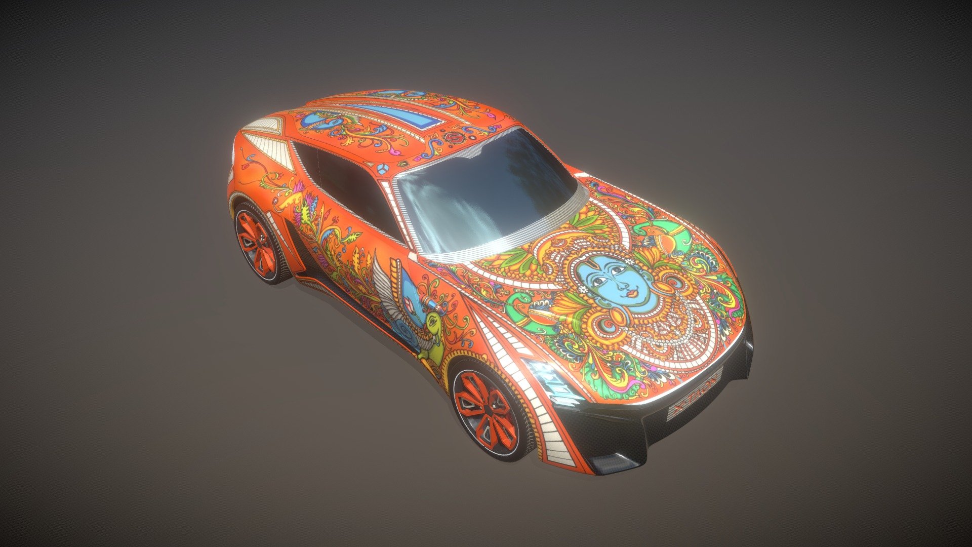 Done for Allegorithmic  X-TAON: The Art Car Texturing Contest powered by susbtance painter.
Themed on Indian murals.Entirley hand painted 3d model