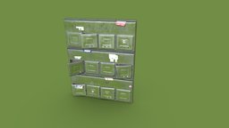 Old Post Boxes | Game Assets green, 80s, decorations, game-ready, unrealengine, game-asset, low-poly-model, unity, pbr, post-box, eastern-european-style