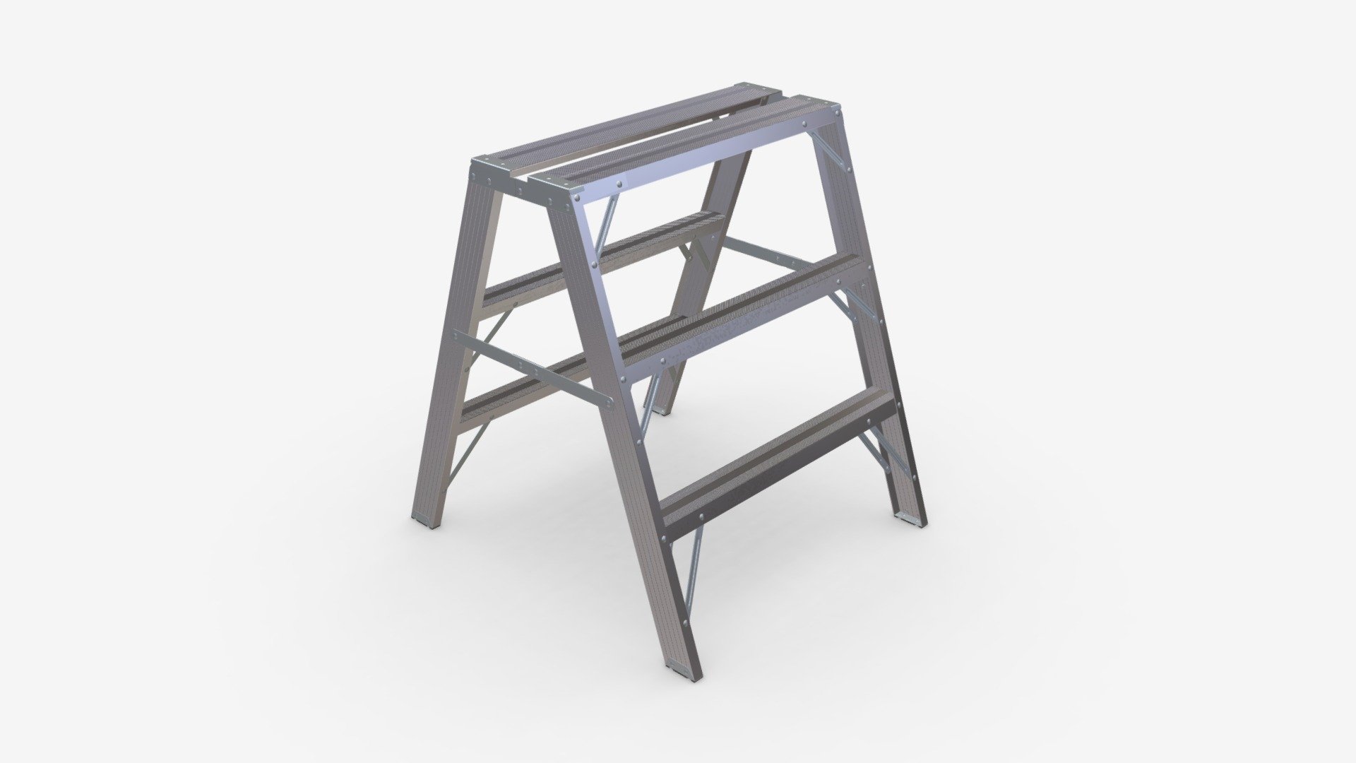 Sawhorse foldable ladder - Buy Royalty Free 3D model by HQ3DMOD (@AivisAstics) 3d model