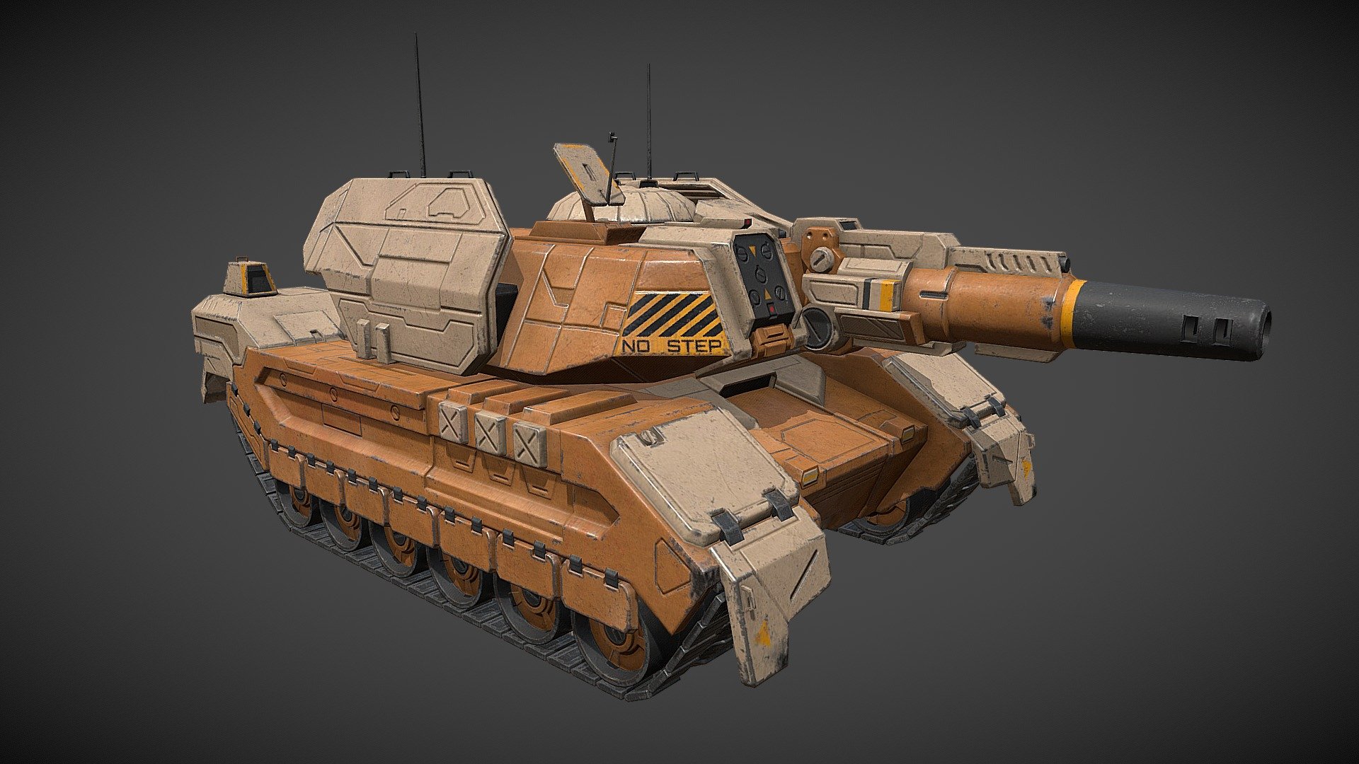 https://www.artstation.com/artwork/BmaBNm




This model created by concept by Andrew Mezentsew 

Triangles without wheels and tires: 7k (Vertices: 4,5k) 

2048 resolution PBR textures with overlaps.
 - Sci-fi "Patton" Tank - 3D model by ILYAsquared - Outsourcing Team (@ilyasquared) 3d model