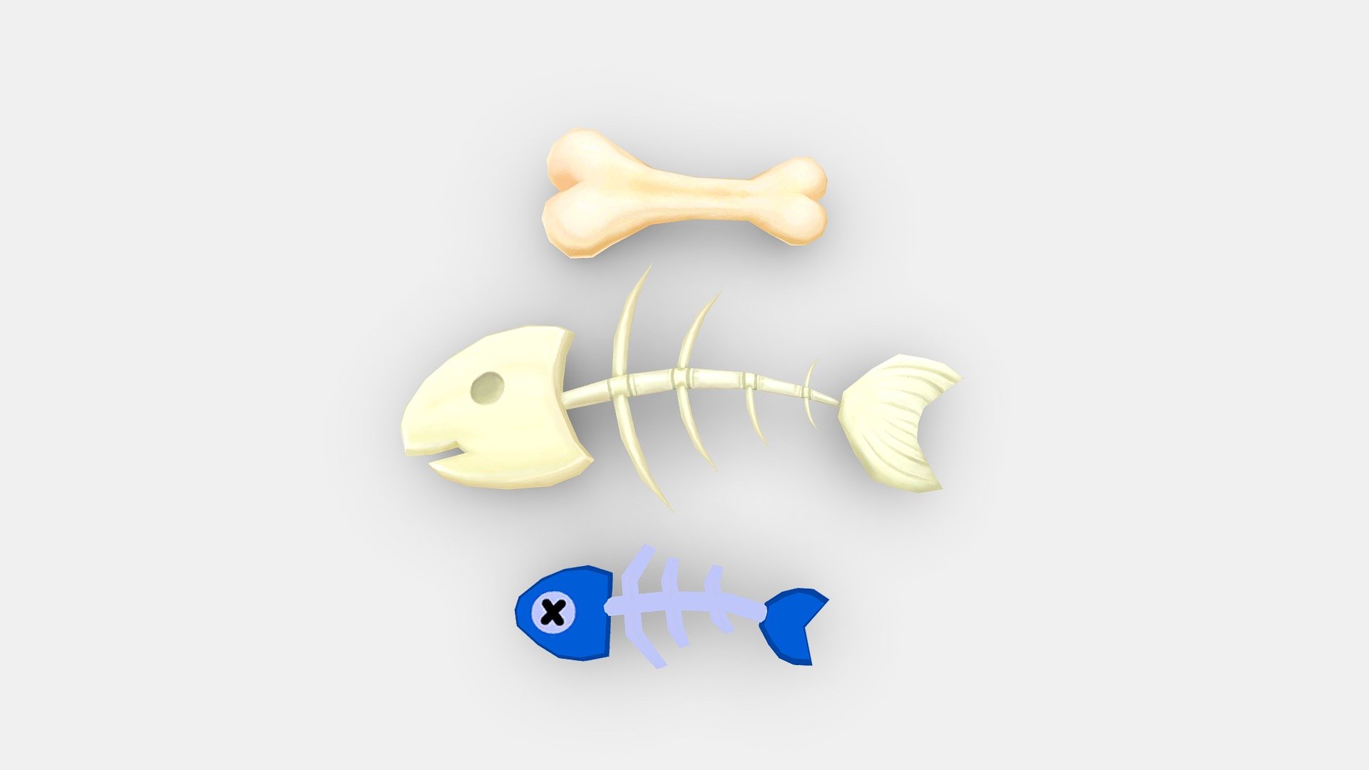 Cartoon Fish Bones - Kitchen waste - Cartoon Fish Bones - Kitchen waste - Buy Royalty Free 3D model by ler_cartoon (@lerrrrr) 3d model