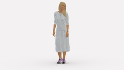Girl In White Dress 2162 style, white, people, fashion, beauty, clothes, dress, miniatures, realistic, woman, character, 3dprint, model