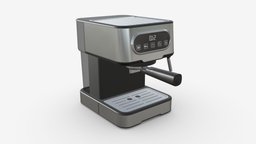 Espresso coffee machine drink, modern, coffee, espresso, breakfast, equipment, morning, maker, beverage, automatic, machine, kitchen, caffeine, latte, 3d, pbr, cup, black