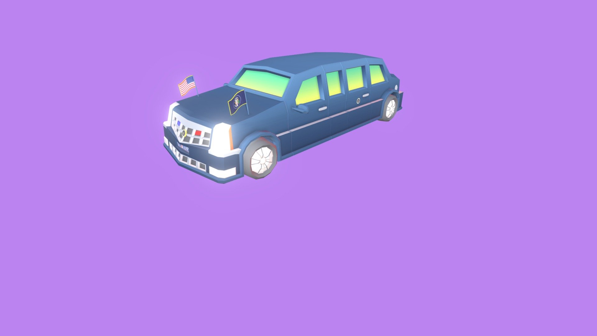 President Car, Cartoon Color, Stylized, Lowpoly - President Car ( Lowpoly ) - 3D model by Mehmet Ugur (@mub-3d) 3d model