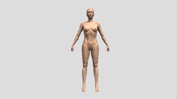 Body from Girl in Hoodie body, mouth, eyes, woman, lowpolymodel, anotomy, character, girl, blender, lowpoly, zbrush, skin