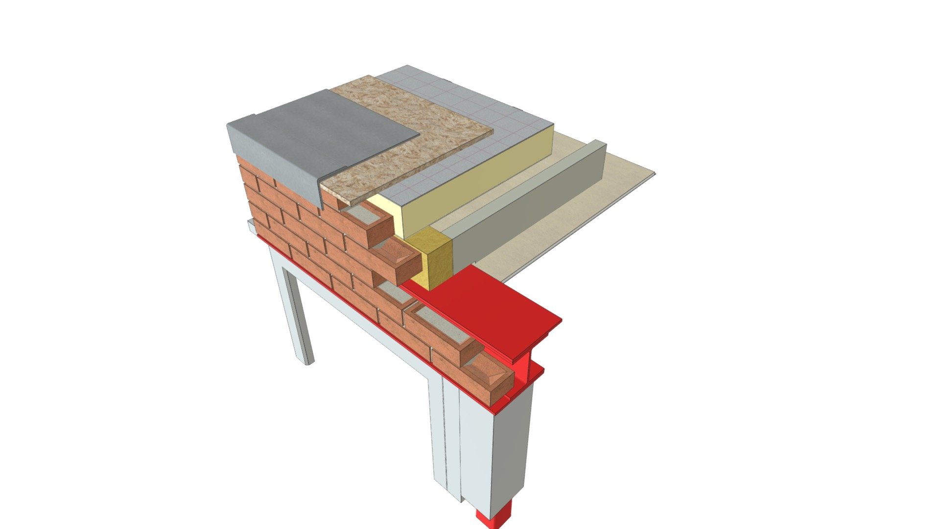 Flat roof support - 3D model by fretwells 3d model