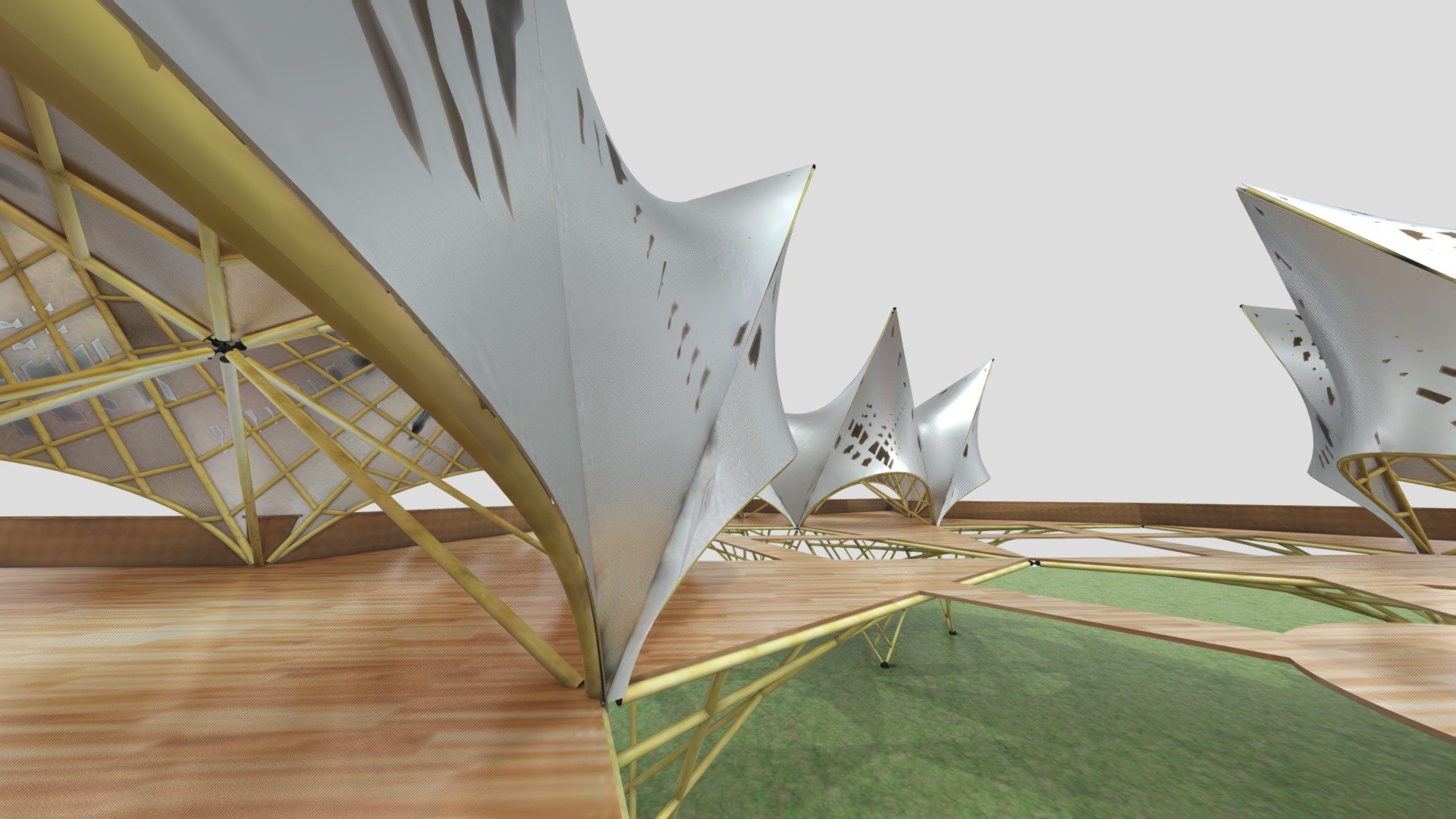 BAMBOO (GUADUA) CANOPY STELLATED Baked - Buy Royalty Free 3D model by Velandia.G..Ivan 3d model
