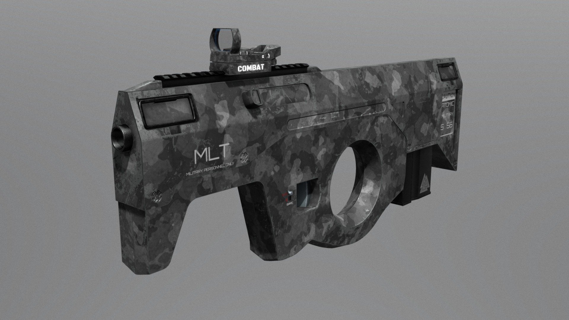 Rifle model invented and developed by me.

Have high quality 4K textures .

Created to be used in a modern engine that supports physically based rendering (PBR) comes with textures optimized for Unreal Engine 4 and Unity

If you have any questions - feel free to ask them! - Bullpup Rifle - Buy Royalty Free 3D model by Karevus (@kaliukh) 3d model