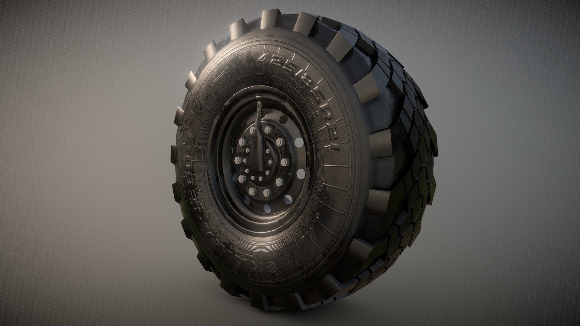Offroad wheel good for using in trucks.

Modeled by me with Blender.

Textures are in 2k.

This wheel is from Kamaz truck model made by me.
 - Offroad Truck Wheel - Download Free 3D model by Anderson Fogaça (@andersonfogaca) 3d model