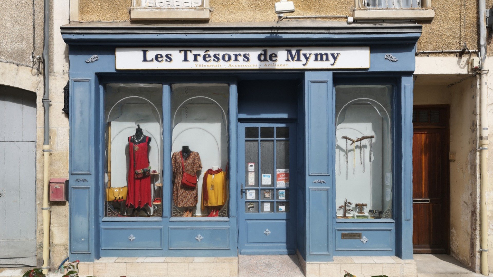 Store front of women's clothing and accessories in France - Les tresors de Mymy - 3D model by remmelfr 3d model