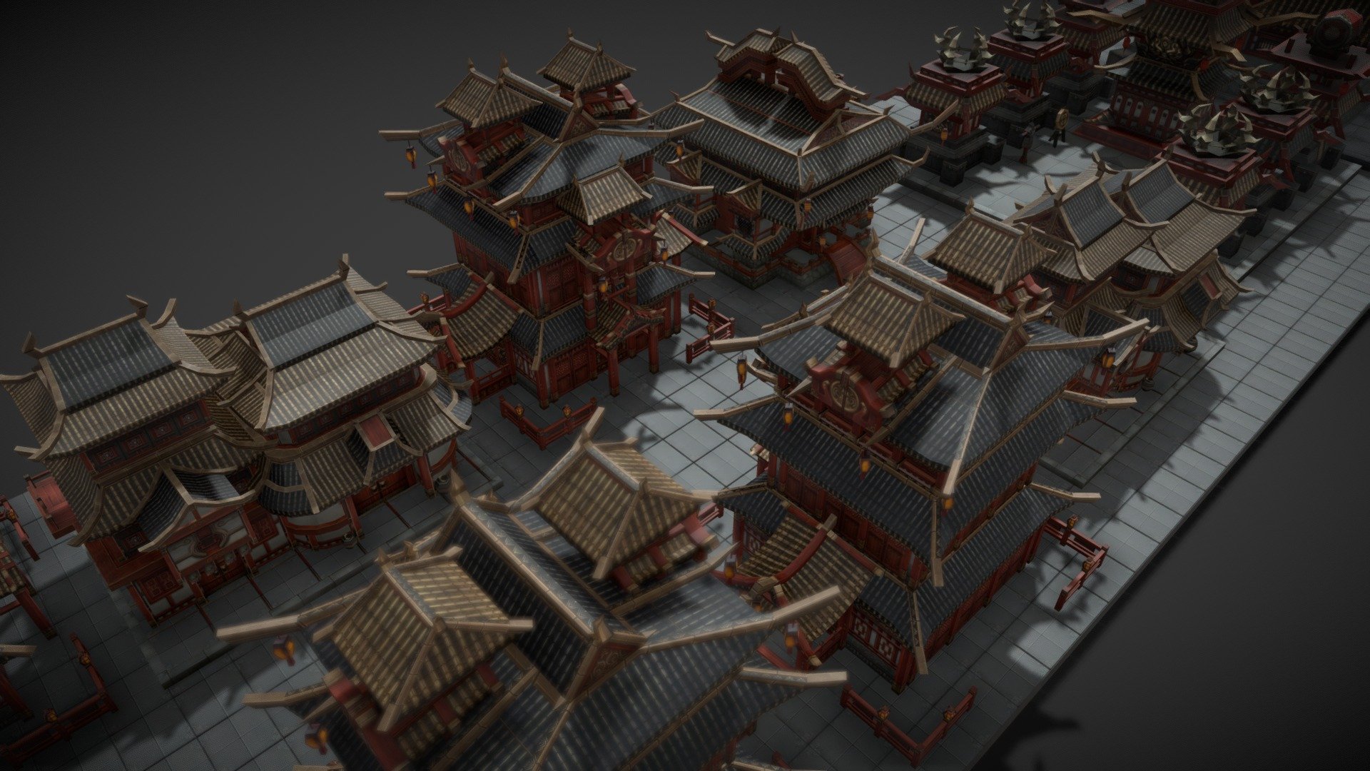 Low poly Chinese style architectural Game assets - Low poly Chinese style architectural Game assets - Buy Royalty Free 3D model by xinige 3d model