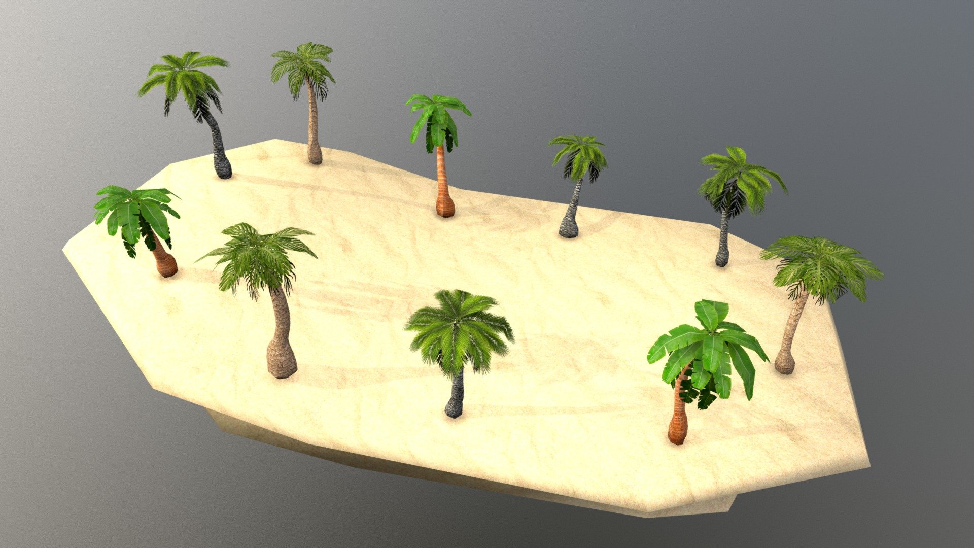 Preview for Unity 3D package -link removed-#!/content/57755 - Low Poly Trees : Palms - 3D model by DAh Right (@dazbjax) 3d model