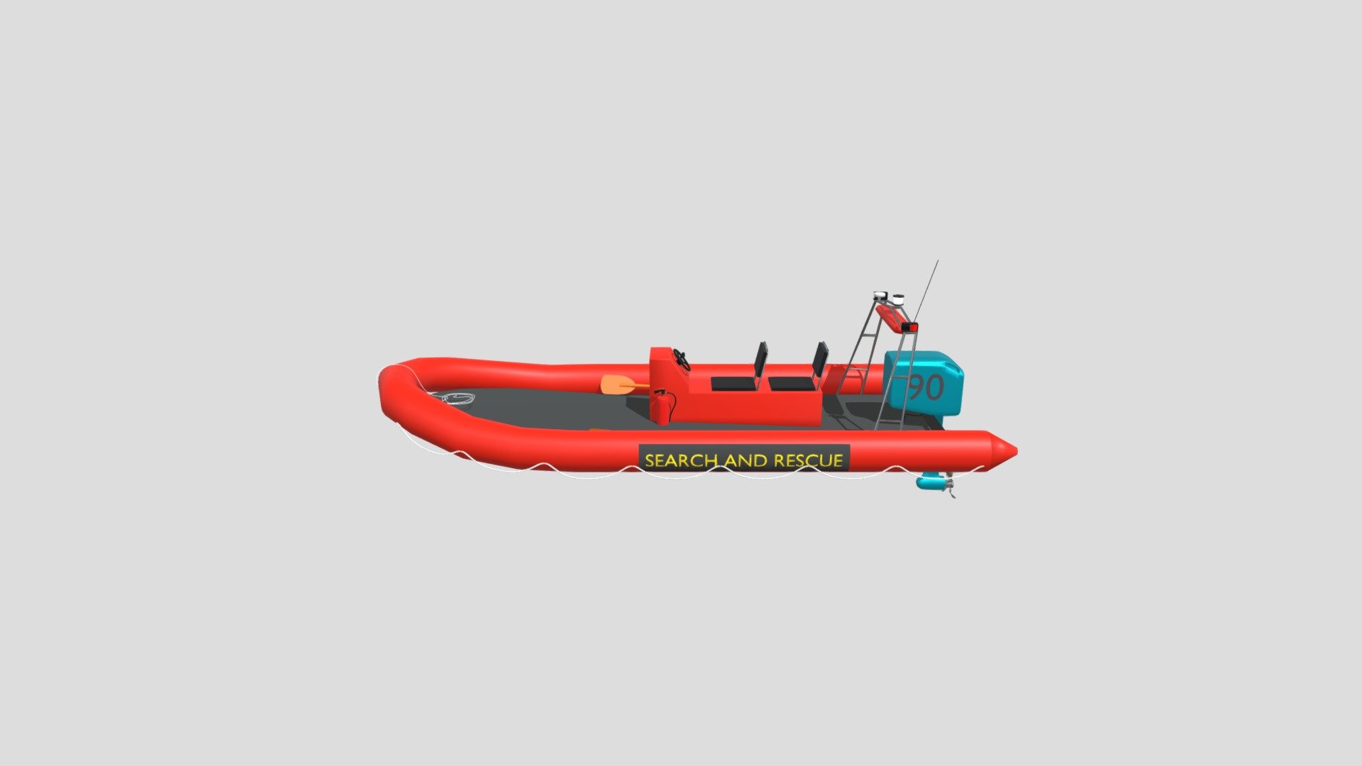RHIB / RIB used for maritime search-and-rescue operations 3d model
