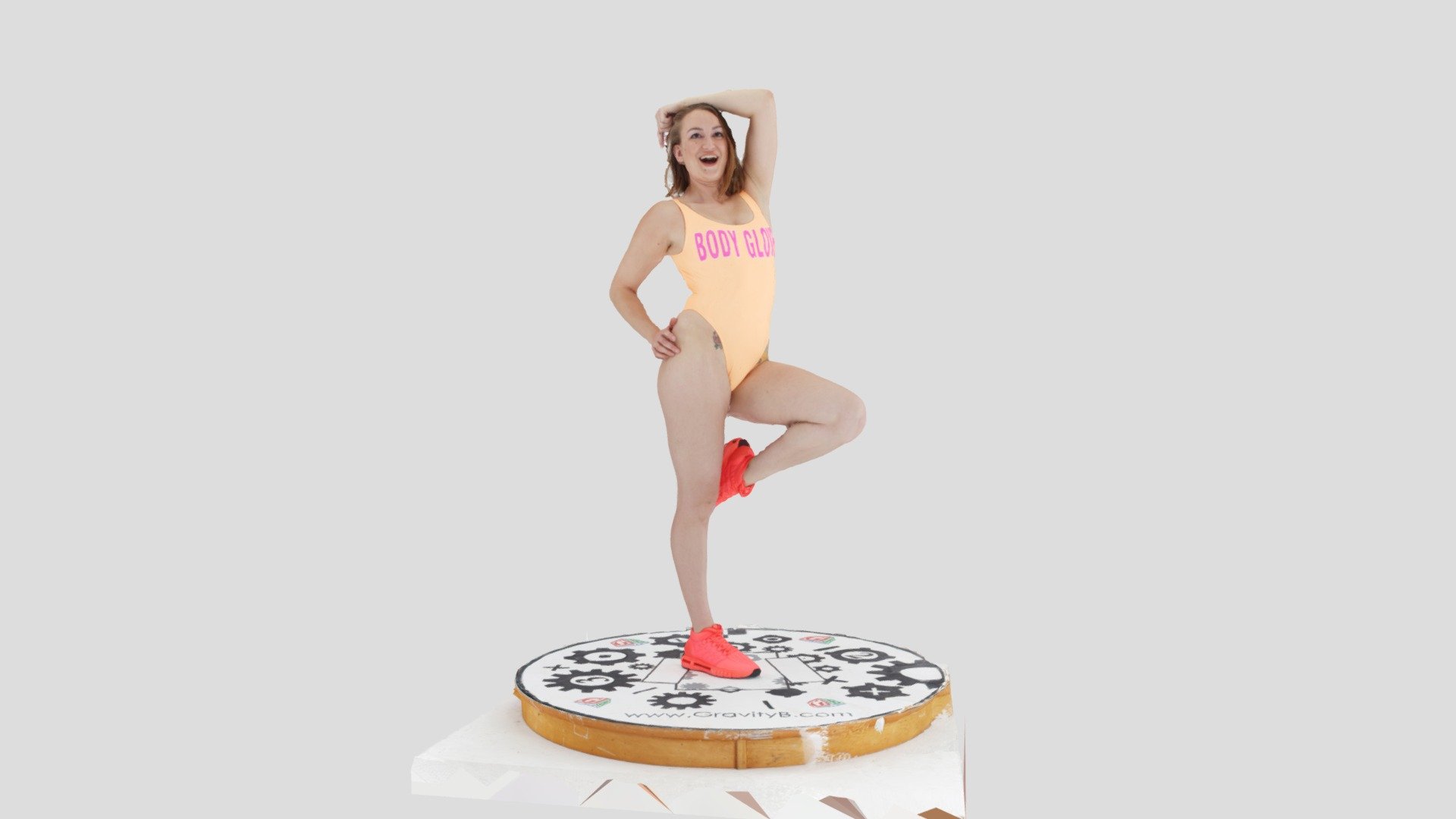 As part of a new fitness figure collection here's an unedited 3D capture of Alycia wearing her outstanding Body Glove suit and brilliant pink shoes 3d model