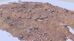Gravel Ground Module PBR Scan Dry 2 landscape, field, red, forest, small, desert, ground, sharp, pile, boulder, gravel, realistic, nature, path, dry, roots, realisim, photoscan, photogrammetry, 3d, blender, pbr, model, scan, stone, rock, modular